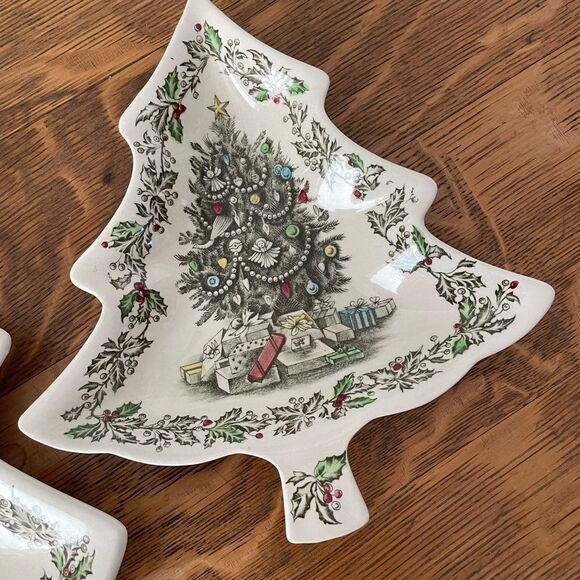 Johnson Bros Vintage Christmas Tree Platters x 2 - Picture 3 of 14